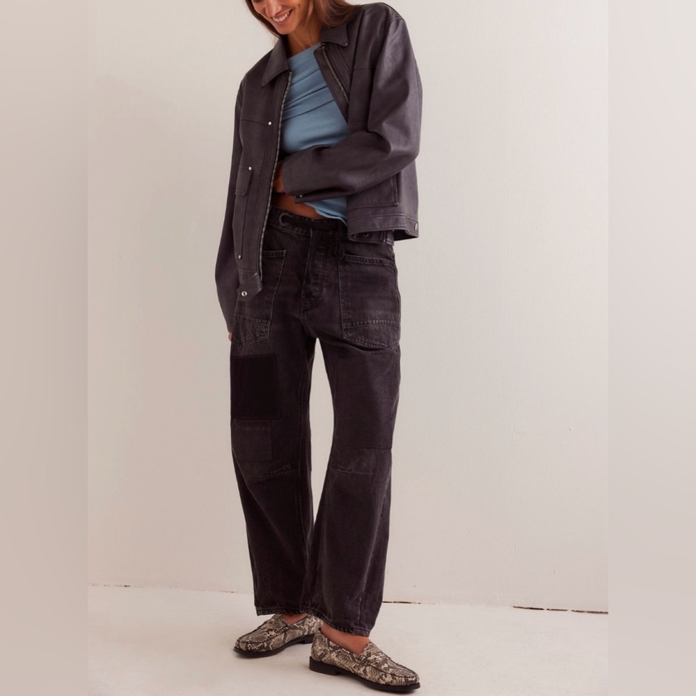 Free People We The Free Moxie Barrel Jeans in Nighthawk, size 28